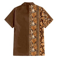 Hawaiian Tribal Elements Hibiscus Family Matching Tank Maxi Dress and Hawaiian Shirt Gold Pattern LT9 - Polynesian Pride