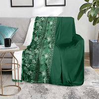 Hawaiian Tribal Elements Hibiscus Blanket Green Pattern - Polynesian Pride