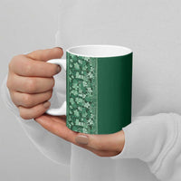 Hawaiian Tribal Elements Hibiscus Ceramic Mug Green Pattern - Polynesian Pride