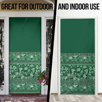 Hawaiian Tribal Elements Hibiscus Door Cover Green Pattern - Polynesian Pride