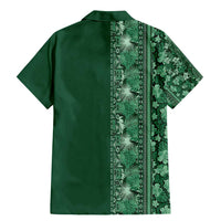 Hawaiian Tribal Elements Hibiscus Family Matching Mermaid Dress and Hawaiian Shirt Green Pattern LT9 - Polynesian Pride
