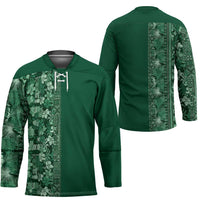 Hawaiian Tribal Elements Hibiscus Hockey Jersey Green Pattern - Polynesian Pride