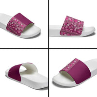 Hawaiian Tribal Elements Hibiscus Slide Sandals Pink Pattern - Polynesian Pride
