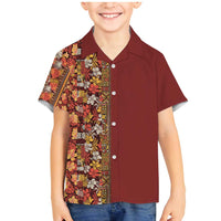 Hawaiian Tribal Elements Hibiscus Family Matching Mermaid Dress and Hawaiian Shirt Red Pattern LT9 Son's Shirt Red - Polynesian Pride