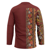Hawaiian Tribal Elements Hibiscus Hockey Jersey Red Pattern - Polynesian Pride