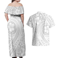 Lotu Tamaiti Samoan Polynesian Tribal Couples Matching Off Shoulder Maxi Dress and Hawaiian Shirt LT9 - Polynesian Pride