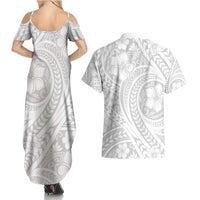 Lotu Tamaiti Samoan Polynesian Tribal Couples Matching Summer Maxi Dress and Hawaiian Shirt LT9 - Polynesian Pride
