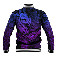 Polynesia Baseball Jacket Whale Tale and Polynesian Sunset Plumeria Purple LT9 - Polynesian Pride