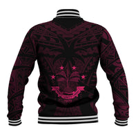 FSM Chuuk States Baseball Jacket Micronesia Vintage Polynesian Tribal Pink Version LT9 - Polynesian Pride