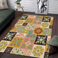 Mele Kalikimaka Hawaii Christmas Area Rug Melemele Mama Seamless Floral Motif LT9 Beige - Polynesian Pride
