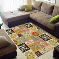 Mele Kalikimaka Hawaii Christmas Area Rug Melemele Mama Seamless Floral Motif LT9 - Polynesian Pride