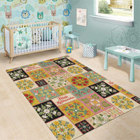 Mele Kalikimaka Hawaii Christmas Area Rug Melemele Mama Seamless Floral Motif LT9 - Polynesian Pride