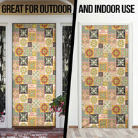 Mele Kalikimaka Hawaii Christmas Door Cover Melemele Mama Seamless Floral Motif LT9 - Polynesian Pride