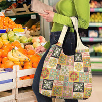 Mele Kalikimaka Hawaii Christmas Grocery Bag Melemele Mama Seamless Floral Motif LT9 - Polynesian Pride