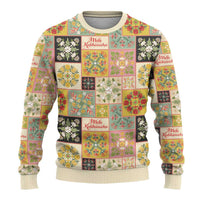 Mele Kalikimaka Hawaii Christmas Ugly Christmas Sweater Melemele Mama Seamless Floral Motif LT9 - Polynesian Pride