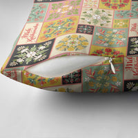 Mele Kalikimaka Hawaii Christmas Pillow Cover Melemele Mama Seamless Floral Motif LT9 - Polynesian Pride