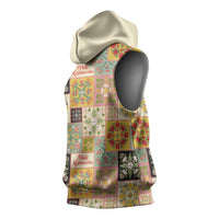 Mele Kalikimaka Hawaii Christmas Sleeveless Hoodie Melemele Mama Seamless Floral Motif LT9 - Polynesian Pride