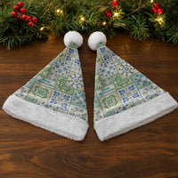 Mele Kalikimaka Hawaii Christmas Santa Hat Omaomao Seamless Floral Motif - Polynesian Pride