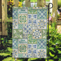 Mele Kalikimaka Hawaii Christmas Garden Flag Omaomao Seamless Floral Motif LT9 Garden Flag Green - Polynesian Pride
