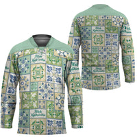 Mele Kalikimaka Hawaii Christmas Hockey Jersey Omaomao Seamless Floral Motif LT9 - Polynesian Pride