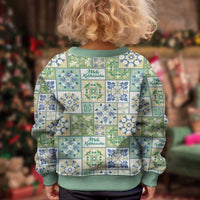 Mele Kalikimaka Hawaii Christmas Kid Ugly Christmas Sweater Omaomao Seamless Floral Motif LT9 - Polynesian Pride