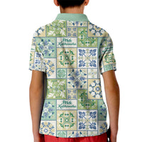 Mele Kalikimaka Hawaii Christmas Kid Polo Shirt Omaomao Seamless Floral Motif LT9 - Polynesian Pride