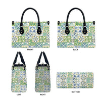 Mele Kalikimaka Hawaii Christmas Leather Bag Omaomao Seamless Floral Motif - Polynesian Pride