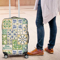 Mele Kalikimaka Hawaii Christmas Luggage Cover Omaomao Seamless Floral Motif LT9 Green - Polynesian Pride