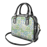 Mele Kalikimaka Hawaii Christmas Shoulder Handbag Omaomao Seamless Floral Motif - Polynesian Pride