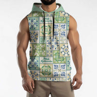 Mele Kalikimaka Hawaii Christmas Sleeveless Hoodie Omaomao Seamless Floral Motif LT9 - Polynesian Pride
