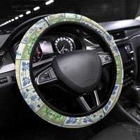 Mele Kalikimaka Hawaii Christmas Steering Wheel Cover Omaomao Seamless Floral Motif LT9 Universal Fit Green - Polynesian Pride