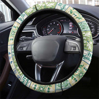 Mele Kalikimaka Hawaii Christmas Steering Wheel Cover Omaomao Seamless Floral Motif LT9 - Polynesian Pride