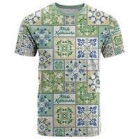 Mele Kalikimaka Hawaii Christmas T Shirt Omaomao Seamless Floral Motif LT9 Green - Polynesian Pride