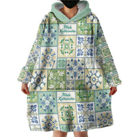 Mele Kalikimaka Hawaii Christmas Wearable Blanket Hoodie Omaomao Seamless Floral Motif LT9 - Polynesian Pride