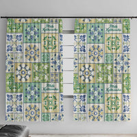 Mele Kalikimaka Hawaii Christmas Window Curtain Omaomao Seamless Floral Motif - Polynesian Pride
