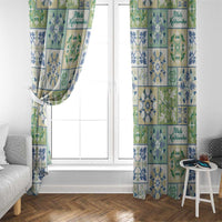 Mele Kalikimaka Hawaii Christmas Window Curtain Omaomao Seamless Floral Motif - Polynesian Pride