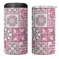 Mele Kalikimaka Hawaii Christmas 4 in 1 Can Cooler Tumbler Akala Seamless Floral Motif LT9 One Size: 16 oz Pink - Polynesian Pride