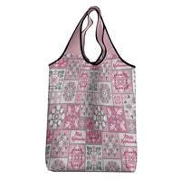 Mele Kalikimaka Hawaii Christmas Grocery Bag Akala Seamless Floral Motif - Polynesian Pride
