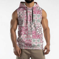 Mele Kalikimaka Hawaii Christmas Sleeveless Hoodie Akala Seamless Floral Motif LT9 - Polynesian Pride