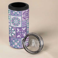 Mele Kalikimaka Hawaii Christmas 4 in 1 Can Cooler Tumbler Poni Seamless Floral Motif LT9 - Polynesian Pride