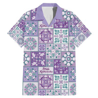 Mele Kalikimaka Hawaii Christmas Family Matching Mermaid Dress and Hawaiian Shirt Poni Seamless Floral Motif LT9 Dad's Shirt - Short Sleeve Purple - Polynesian Pride