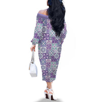 Mele Kalikimaka Hawaii Christmas Family Matching Off The Shoulder Long Sleeve Dress and Hawaiian Shirt Poni Seamless Floral Motif LT9 - Polynesian Pride