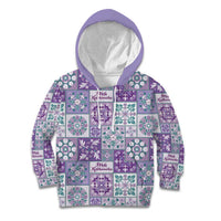 Mele Kalikimaka Hawaii Christmas Kid Hoodie Poni Seamless Floral Motif LT9 Hoodie Purple - Polynesian Pride