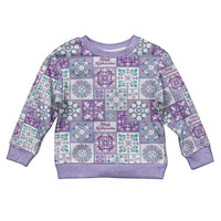 Mele Kalikimaka Hawaii Christmas Kid Ugly Christmas Sweater Poni Seamless Floral Motif LT9 Kid Purple - Polynesian Pride
