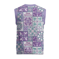 Mele Kalikimaka Hawaii Christmas Knitted V-Neck Vest Poni Seamless Floral Motif LT9 - Polynesian Pride