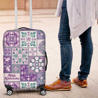 Mele Kalikimaka Hawaii Christmas Luggage Cover Poni Seamless Floral Motif LT9 Purple - Polynesian Pride