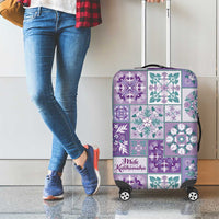 Mele Kalikimaka Hawaii Christmas Luggage Cover Poni Seamless Floral Motif LT9 - Polynesian Pride