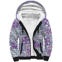 Mele Kalikimaka Hawaii Christmas Sherpa Hoodie Poni Seamless Floral Motif LT9 Unisex Purple - Polynesian Pride