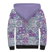 Mele Kalikimaka Hawaii Christmas Sherpa Hoodie Poni Seamless Floral Motif LT9 - Polynesian Pride