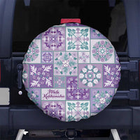 Mele Kalikimaka Hawaii Christmas Spare Tire Cover Poni Seamless Floral Motif LT9 No hole Purple - Polynesian Pride